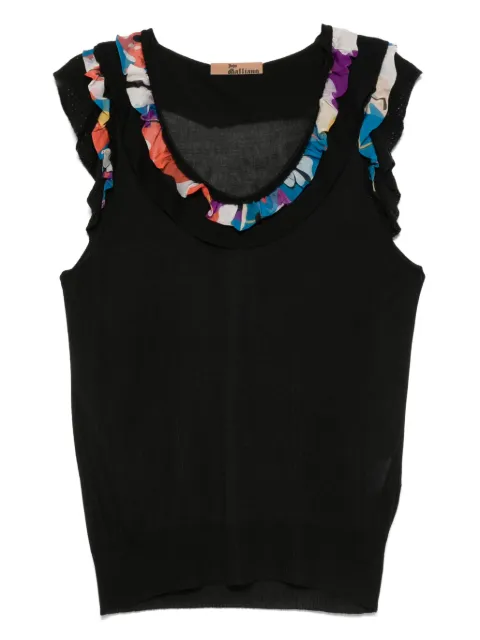 John Galliano Pre-Owned 2000s silk-trim sleeveless top