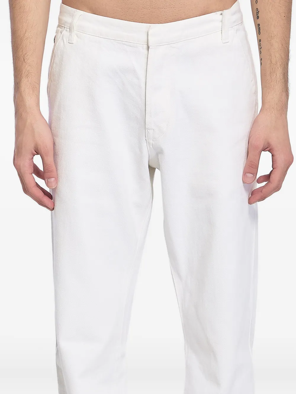 Cesare Paciotti Snap-button Cotton Jeans In White