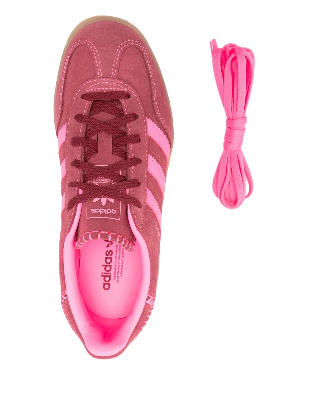 adidas Gazelle three-stripe suede sneakers Pink