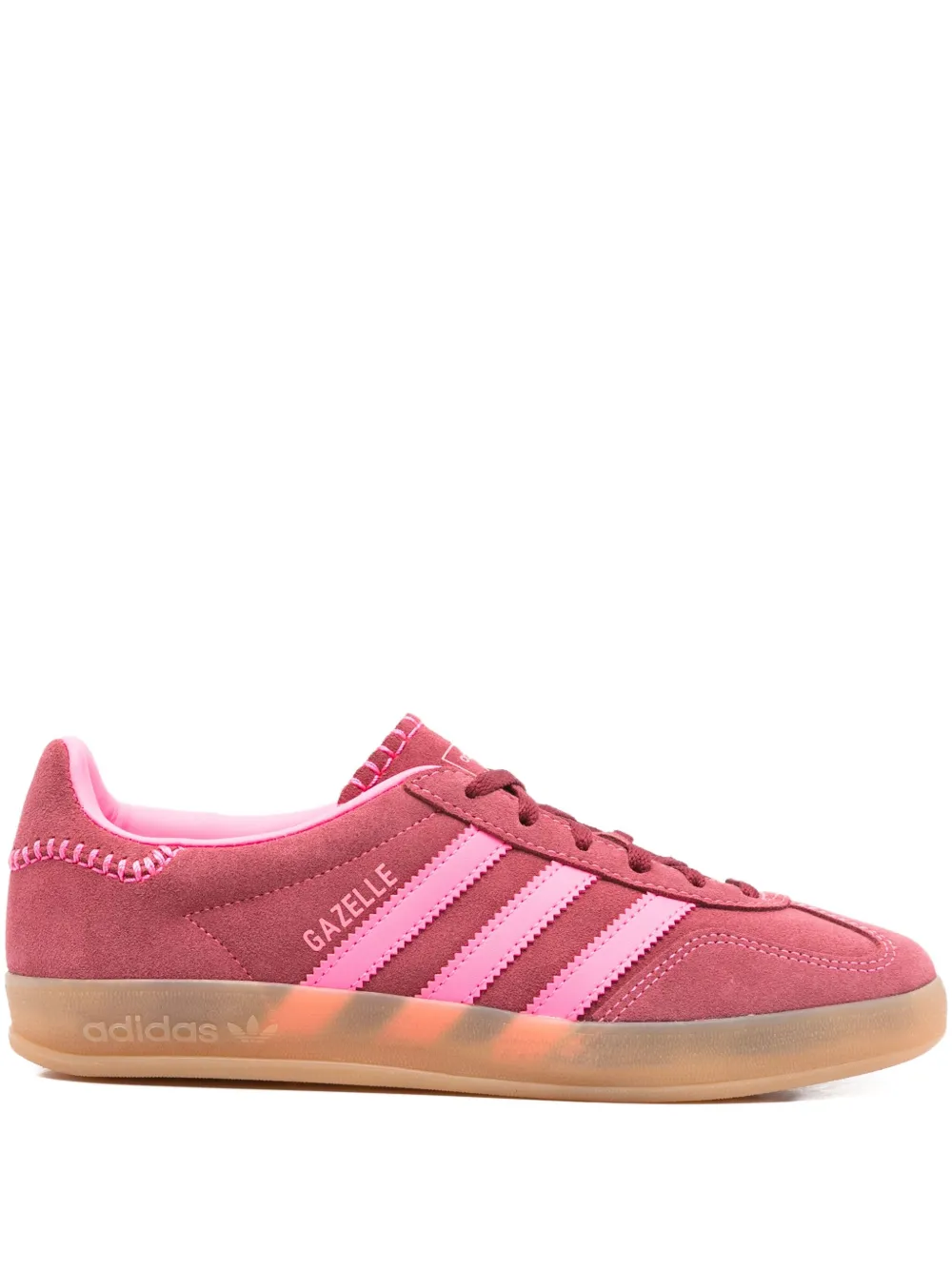 Adidas Gazelle three-stripe suede sneakers Pink