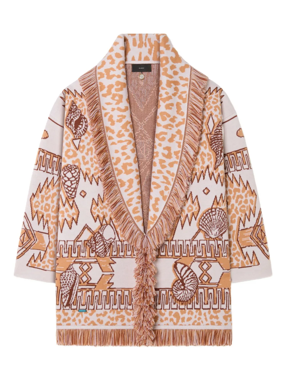 Alanui fringed patterned cardigan | Neutrals | Image 1