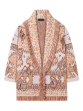 Alanui fringed patterned cardigan - Neutrals