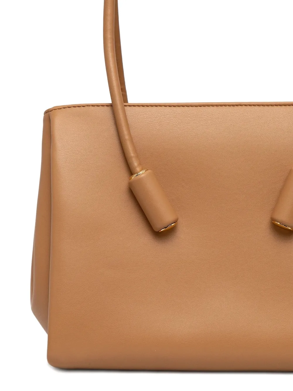Themoirè Leila leather tote bag MACADAMIA