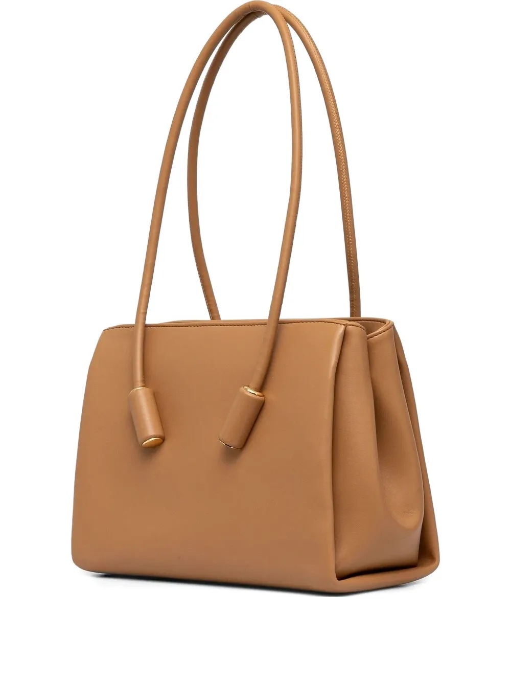 Themoirè Leila leather tote bag MACADAMIA