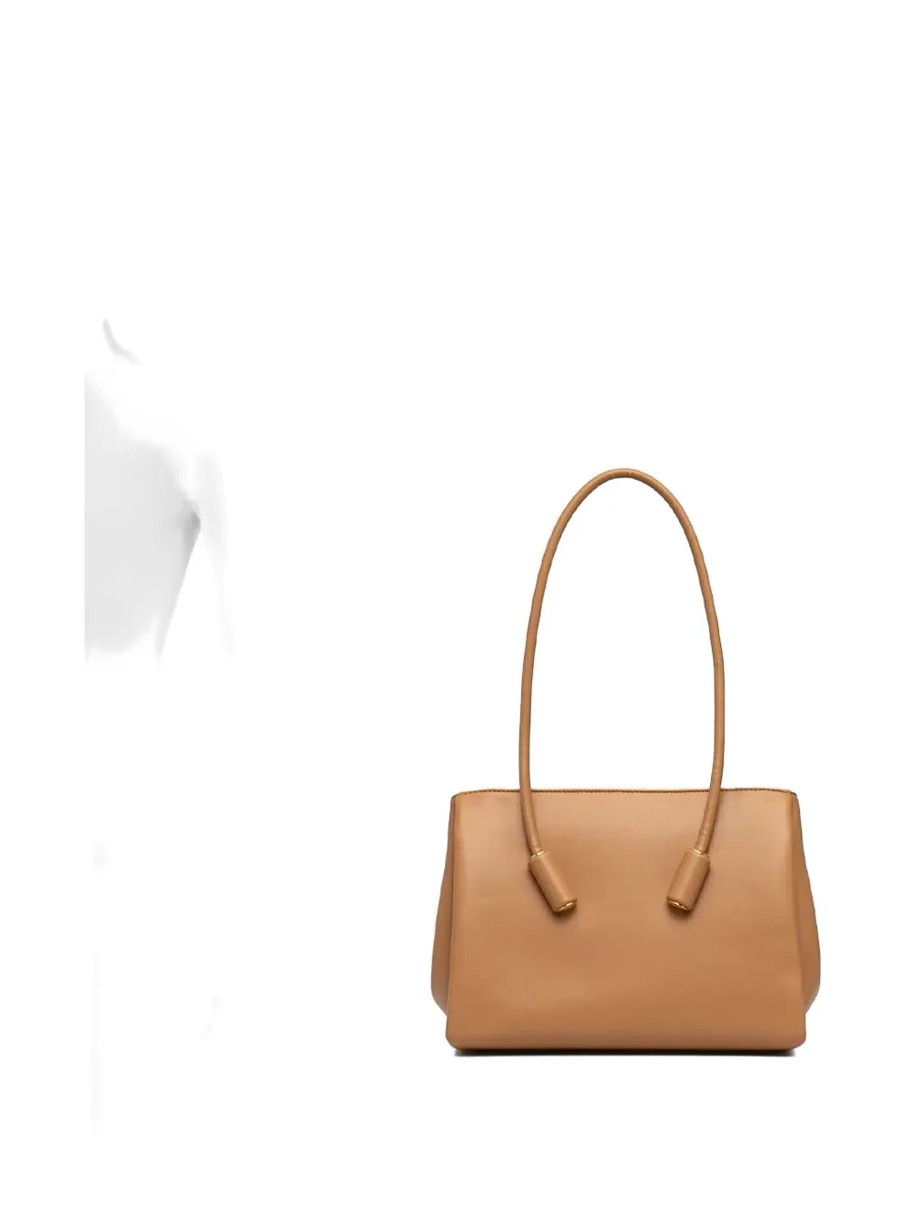 Themoirè Leila leather tote bag - MACADAMIA