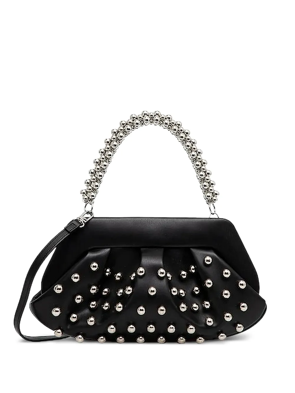 Themoirè beaded-handle studded clutch | Black | Image 1