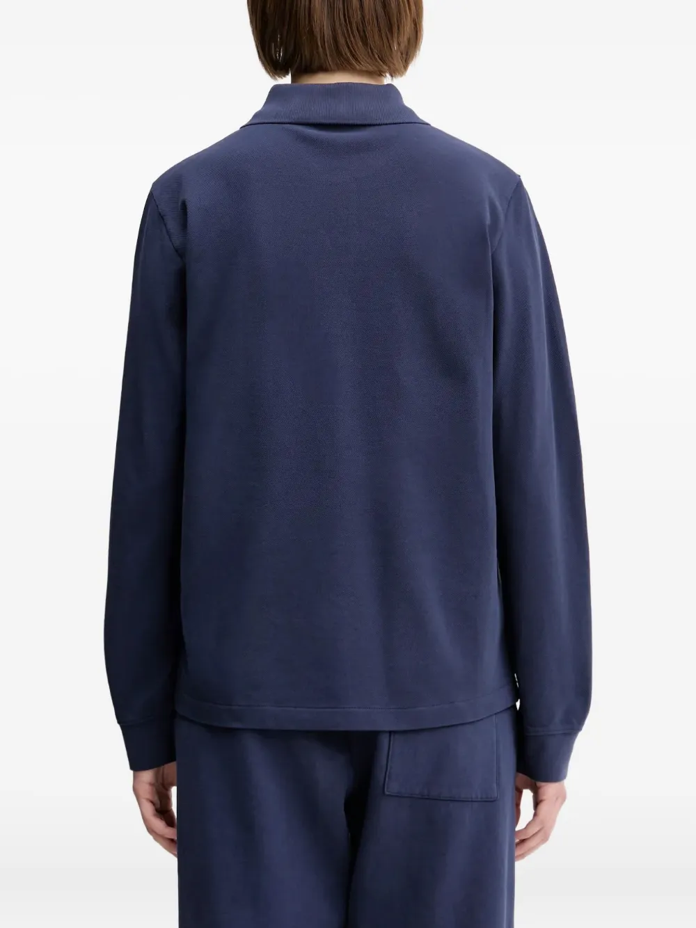 Sporty & Rich Poloshirt met geborduurd logo en lange mouwen Blauw