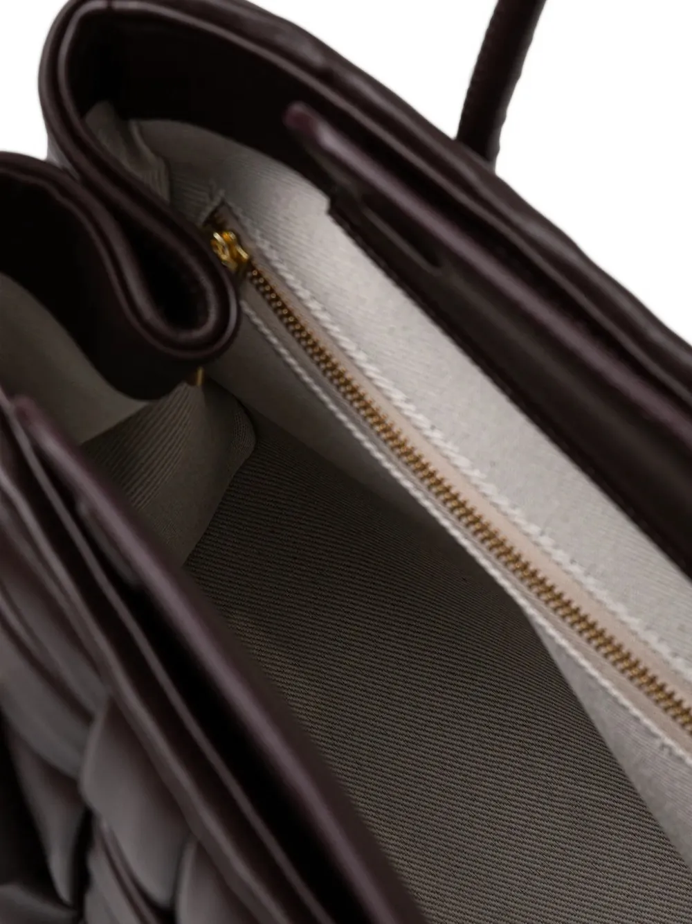 Themoirè interwoven tote bag Bruin