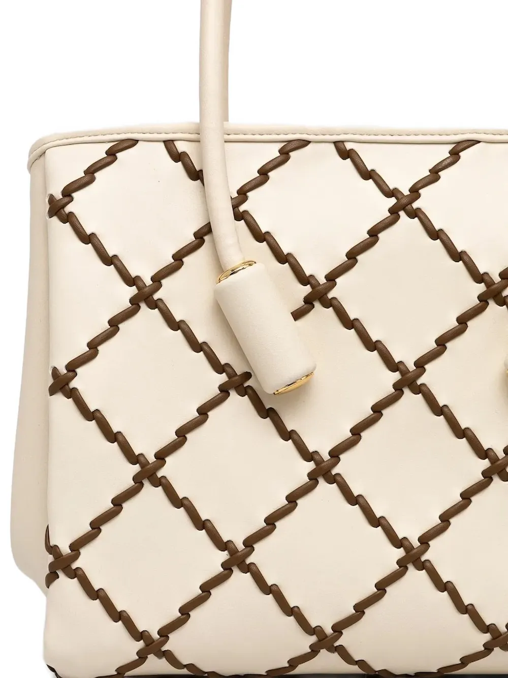 Themoirè Diamond-pattern Tote Bag In Neutral
