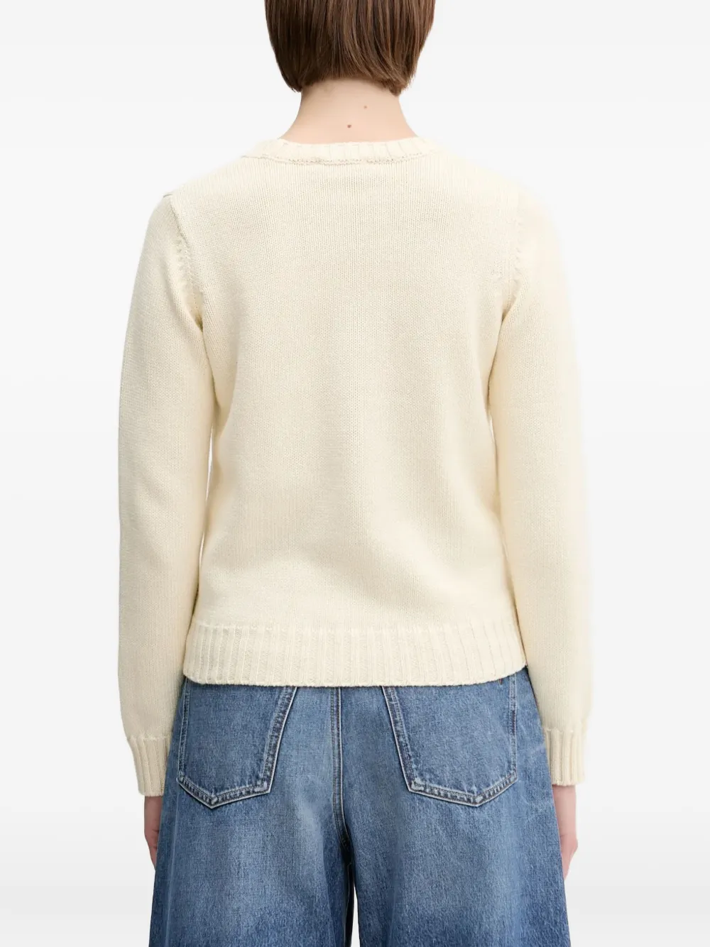 Sporty & Rich polo-player logo sweater Beige