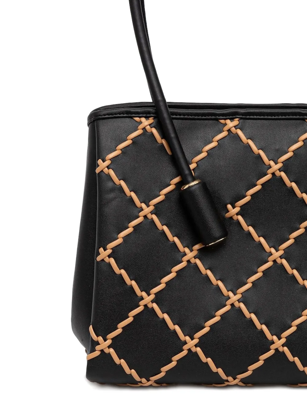 Themoirè diamond-pattern tote bag Zwart