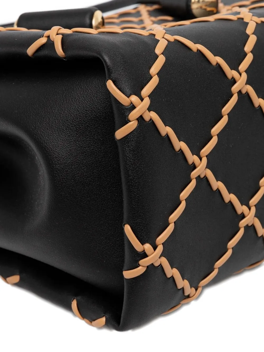 Themoirè diamond-pattern tote bag Zwart
