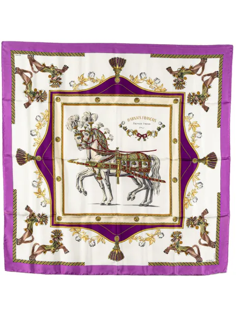 Hermès Pre-Owned 20th Century Harnais Francais Premier Empire Silk Scarf scarves