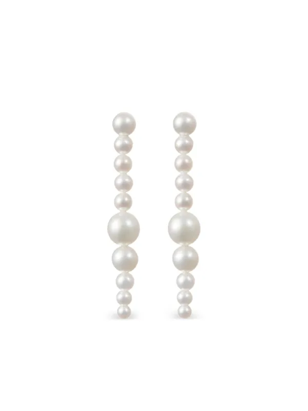 Sophie Bille Brahe 14K Yellow Gold Sienna Moon Earrings in White