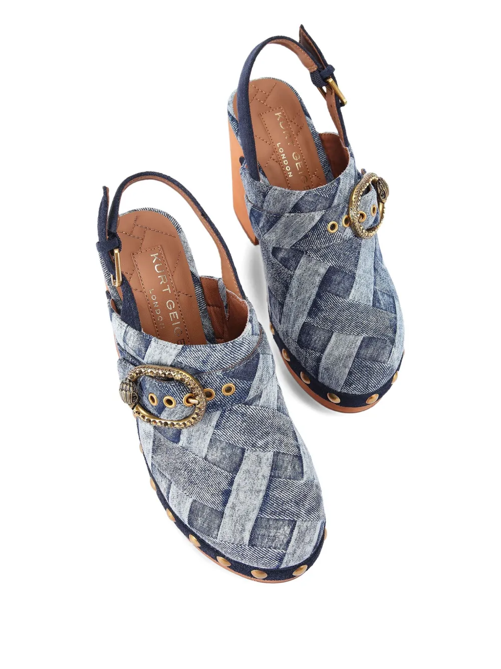 Kurt Geiger London 105 mm Mayfair denim muiltjes Blauw