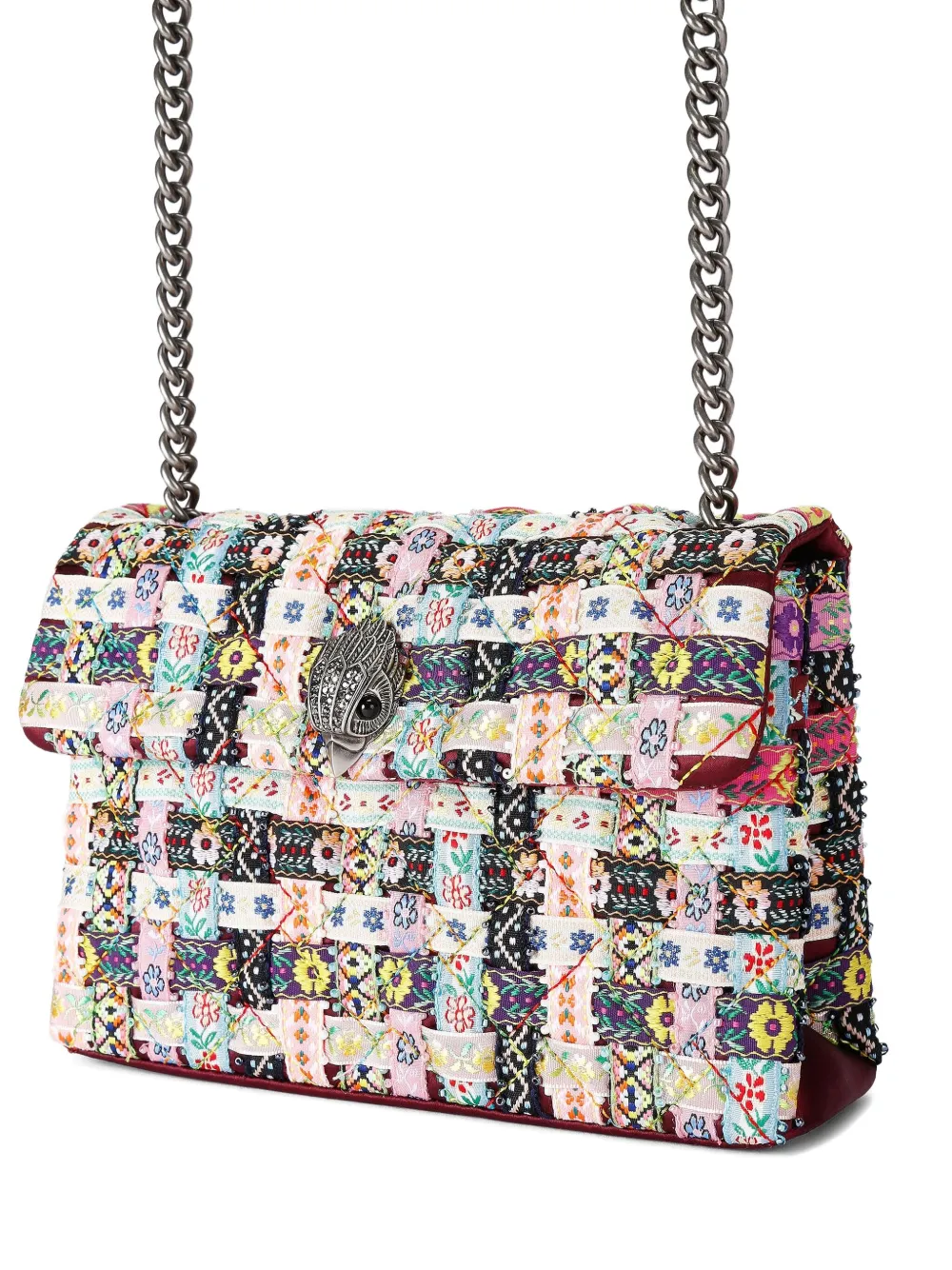 Kurt Geiger London Medium Kensington schoudertas met patchwork Zwart