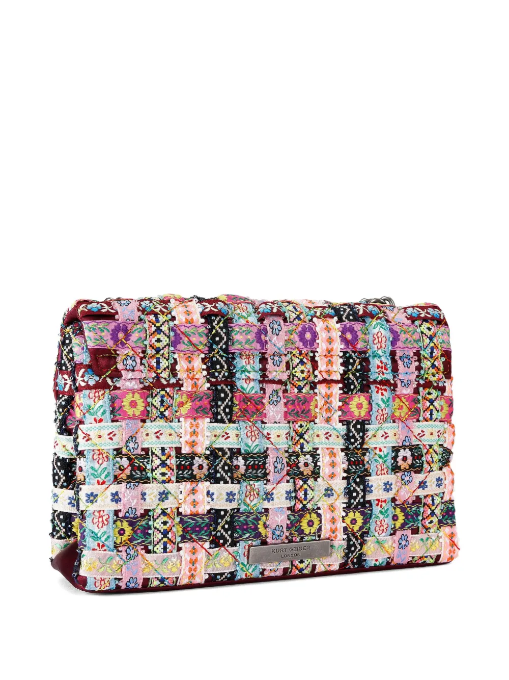 Kurt Geiger London Medium Kensington schoudertas met patchwork Zwart