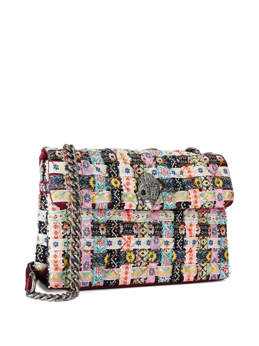 Kurt Geiger London Medium Kensington schoudertas met patchwork Zwart