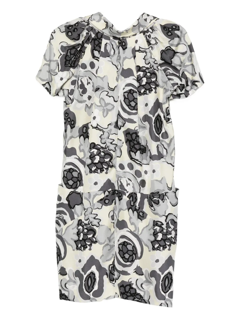 Balenciaga Pre-Owned 2000s jurk met korte mouwen en bloemenprint - Grijs