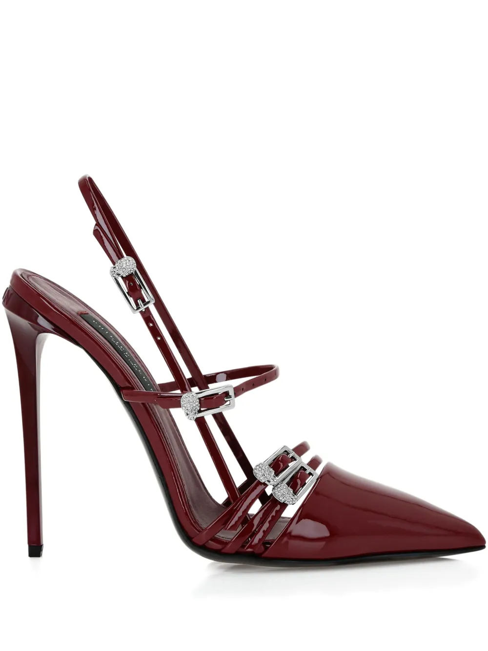 Philipp Plein Buckle-embellished Slingback Pumps In Red