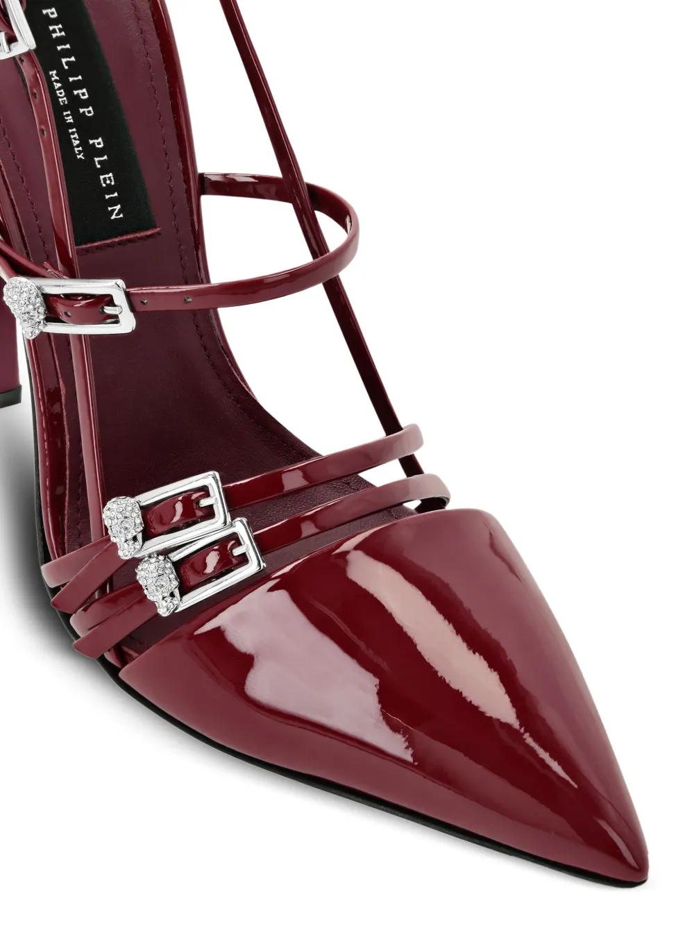 Philipp Plein buckle-embellished slingback pumps Red