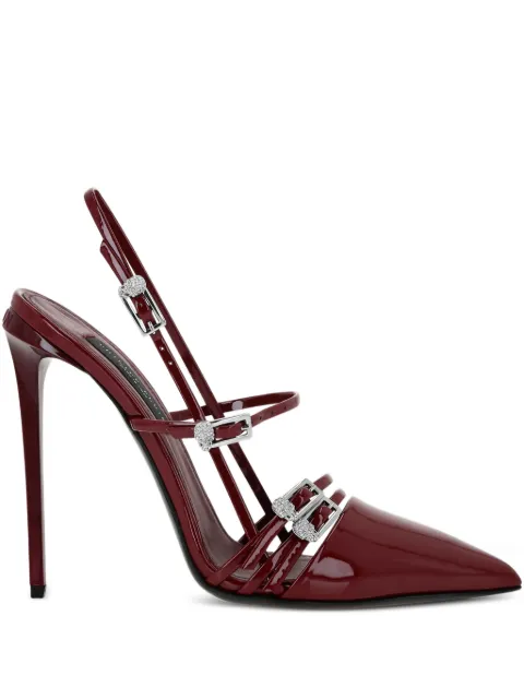 Philipp Plein buckle-embellished slingback pumps