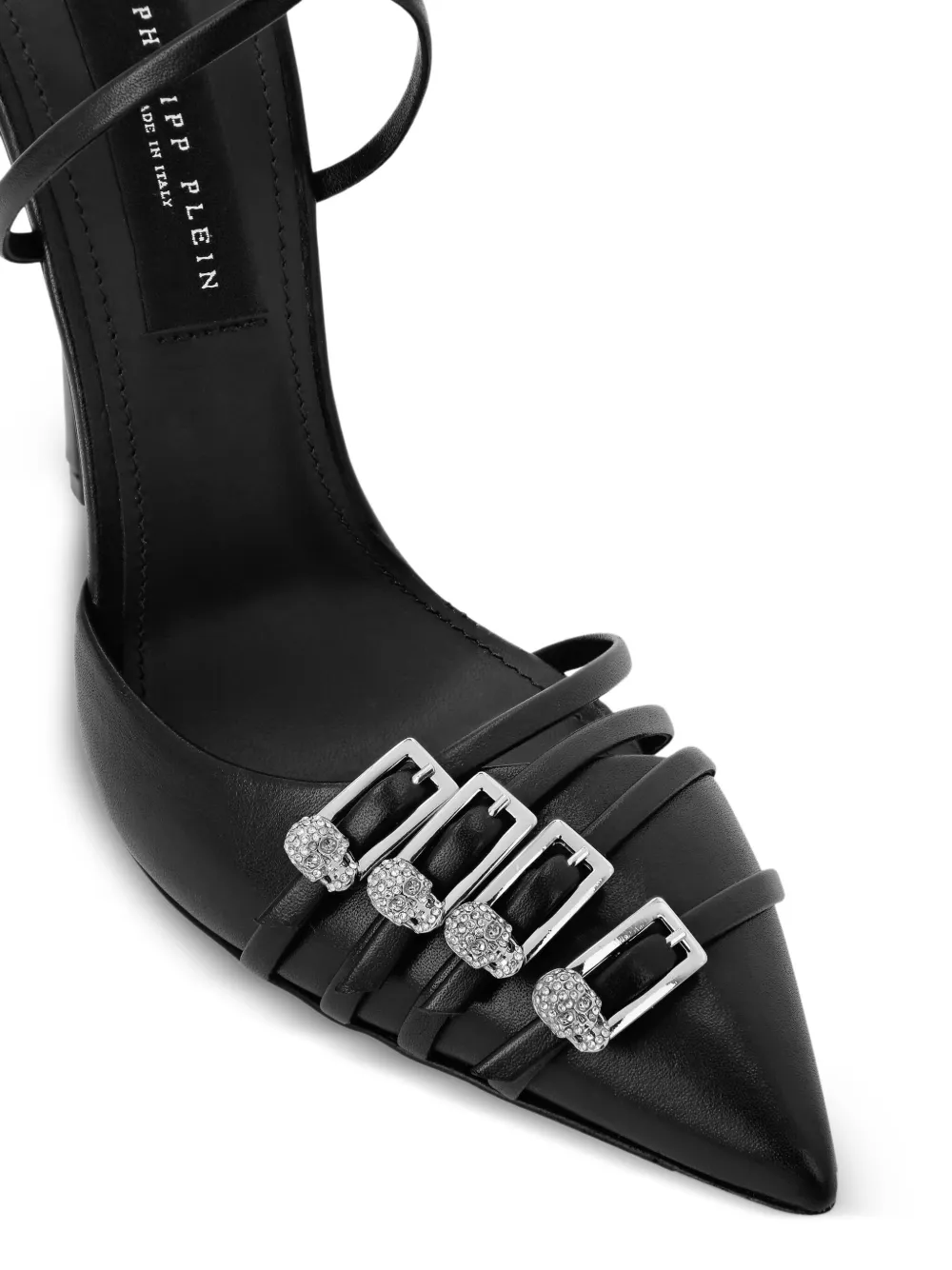 Philipp Plein buckle-embellished ankle-strap pumps Black