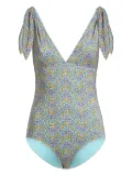 ETRO printed tie-shoulder swimsuit - Blue