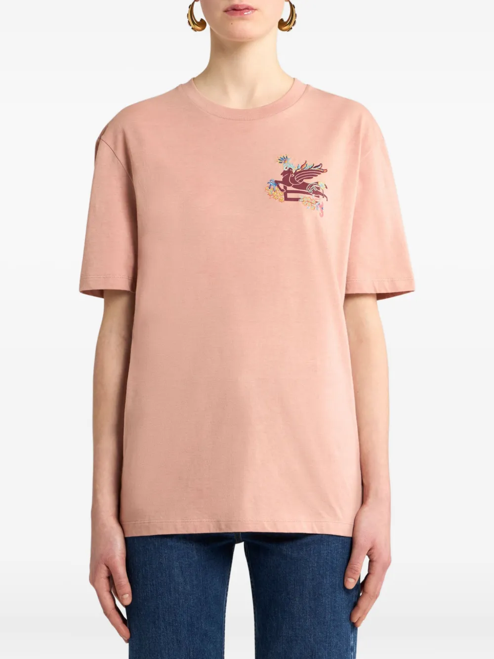 ETRO T-shirt met Pegaso-patroon Roze