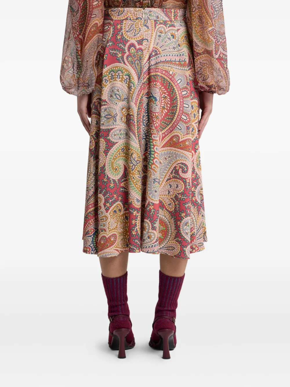 ETRO Midi-rok met paisley-print Rood