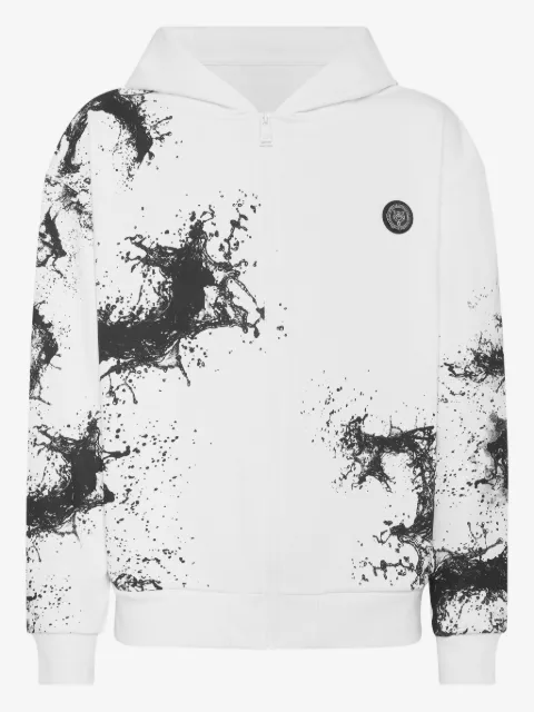 Plein Sport Splash-print zip hoodie