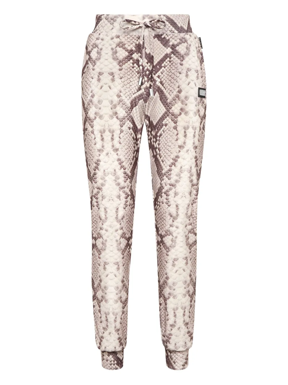 Philipp Plein python-print drawstring trousers Bruin