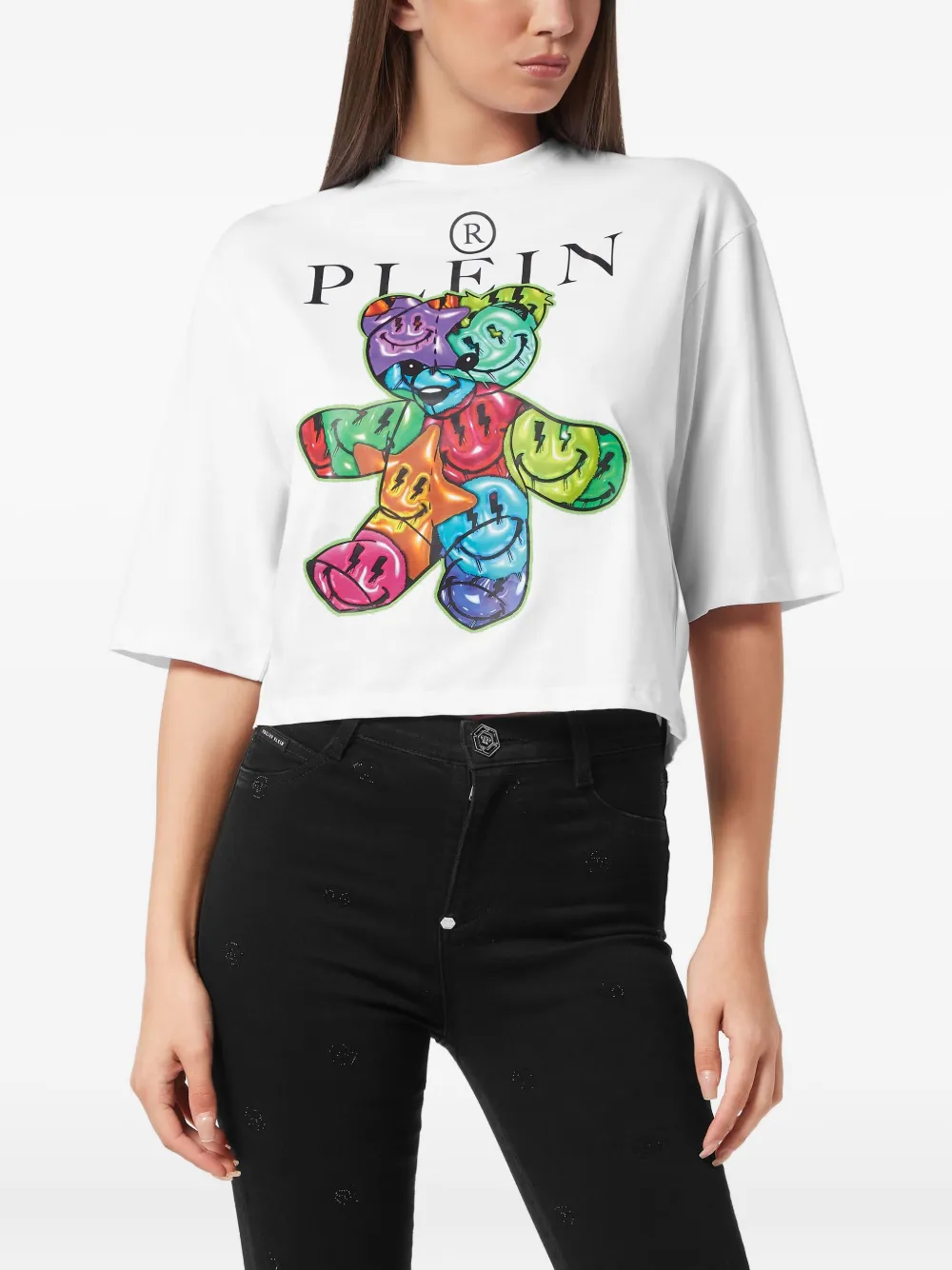 Philipp Plein Teddy cropped T-shirt Wit