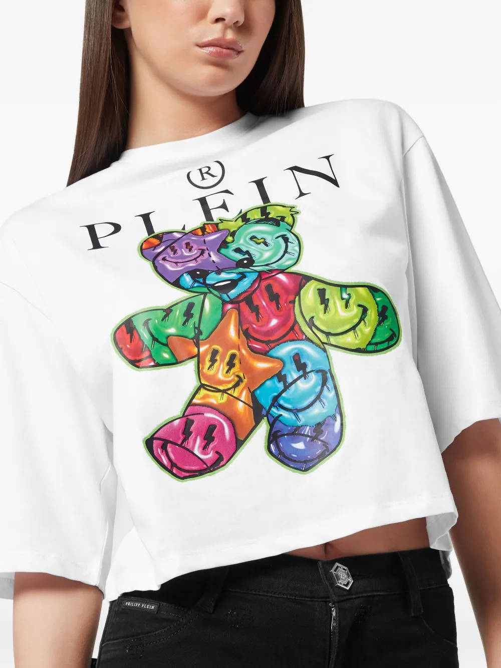 Philipp Plein Teddy cropped T-shirt Wit