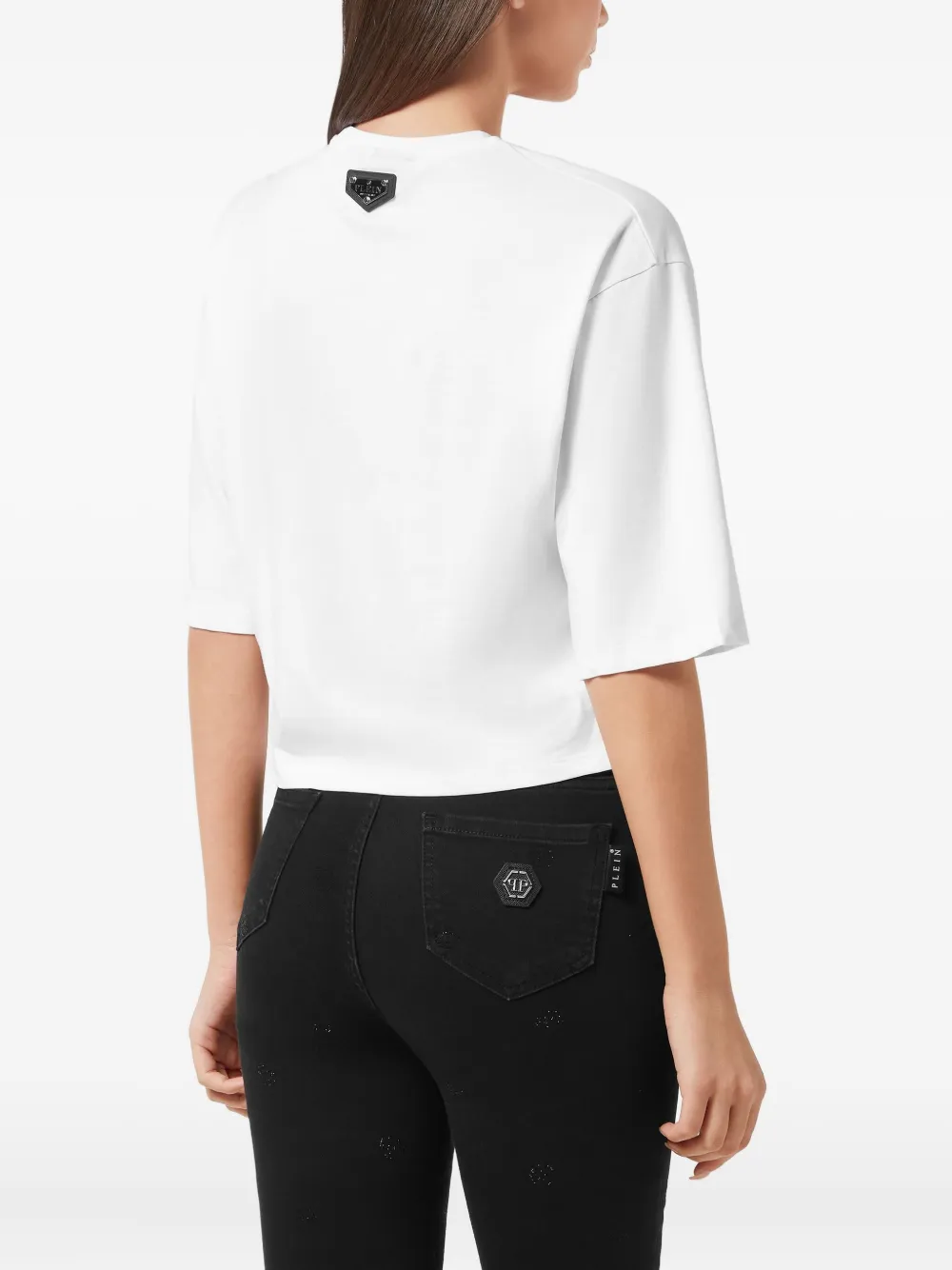 Philipp Plein Teddy cropped T-shirt Wit