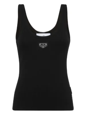 FENDI Sleeveless Cotton Tank Top | Black | FARFETCH