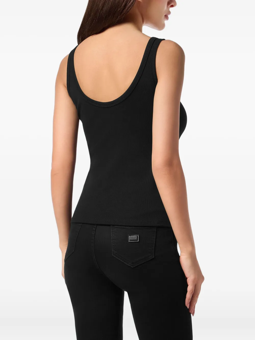 Philipp Plein Geribbelde tanktop Zwart