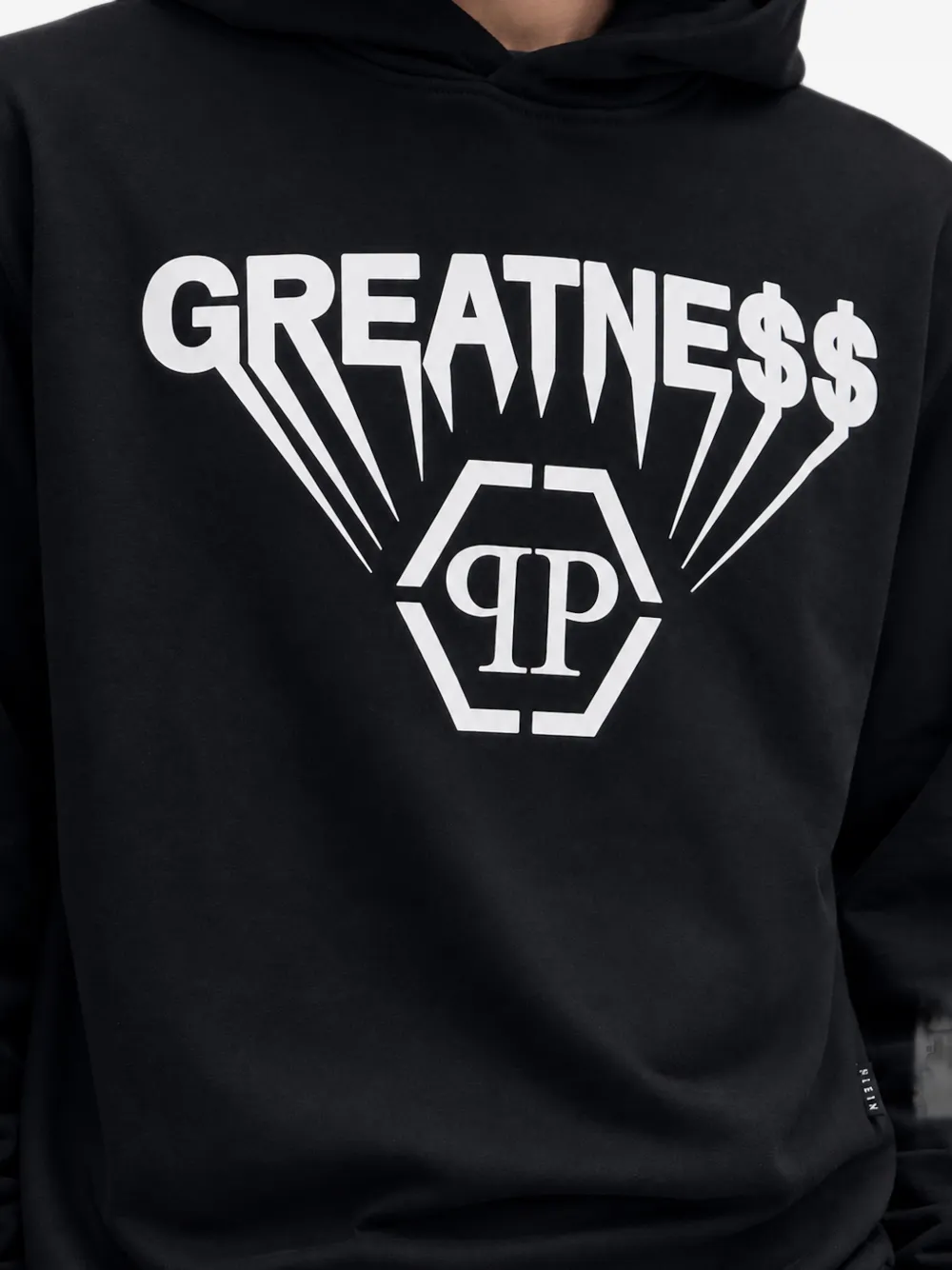 Philipp Plein Greatness fleece hoodie met print Zwart