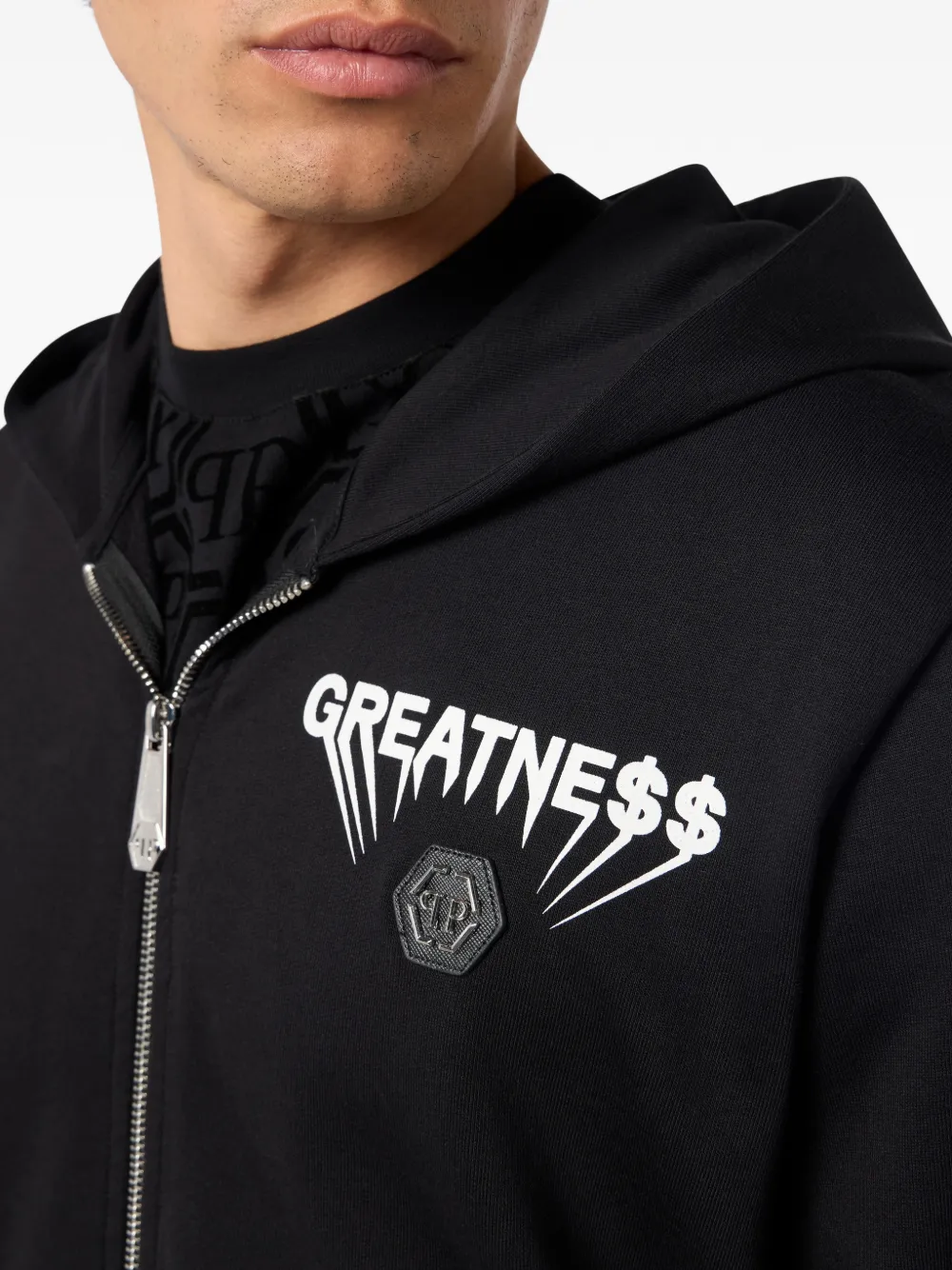 Philipp Plein Hoodie met rits Zwart