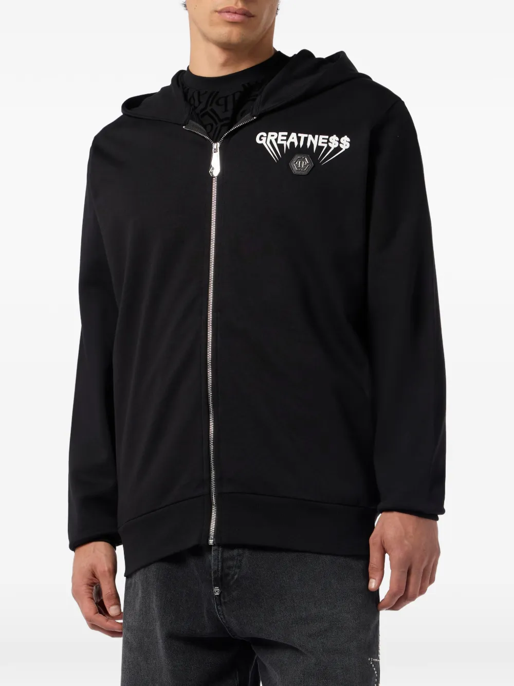 Philipp Plein Hoodie met rits Zwart