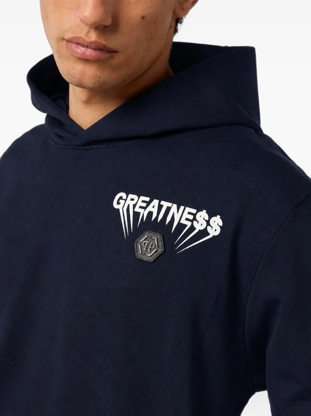 Philipp Plein Greatness fleece hoodie Blauw