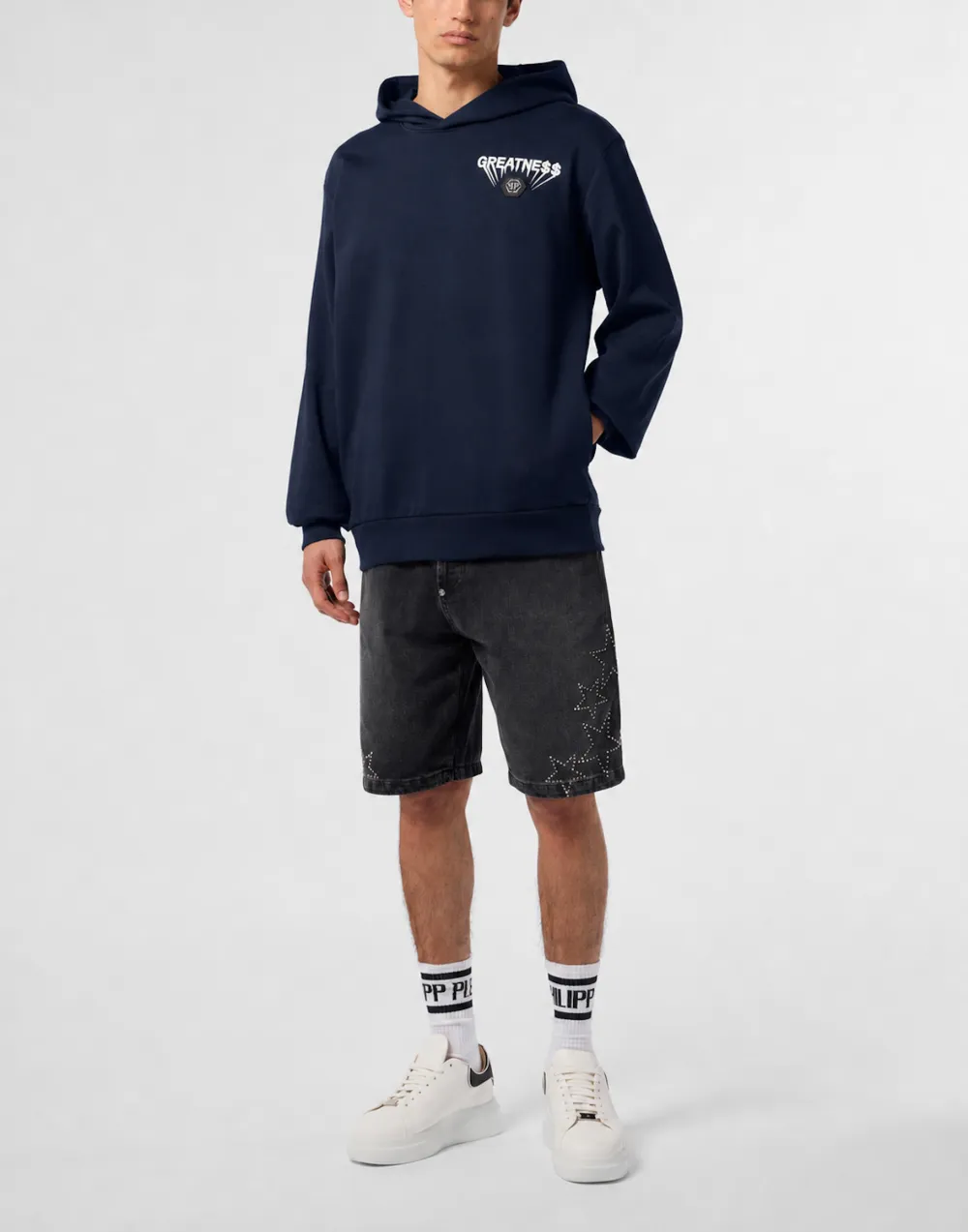 Philipp Plein Greatness fleece hoodie Blauw
