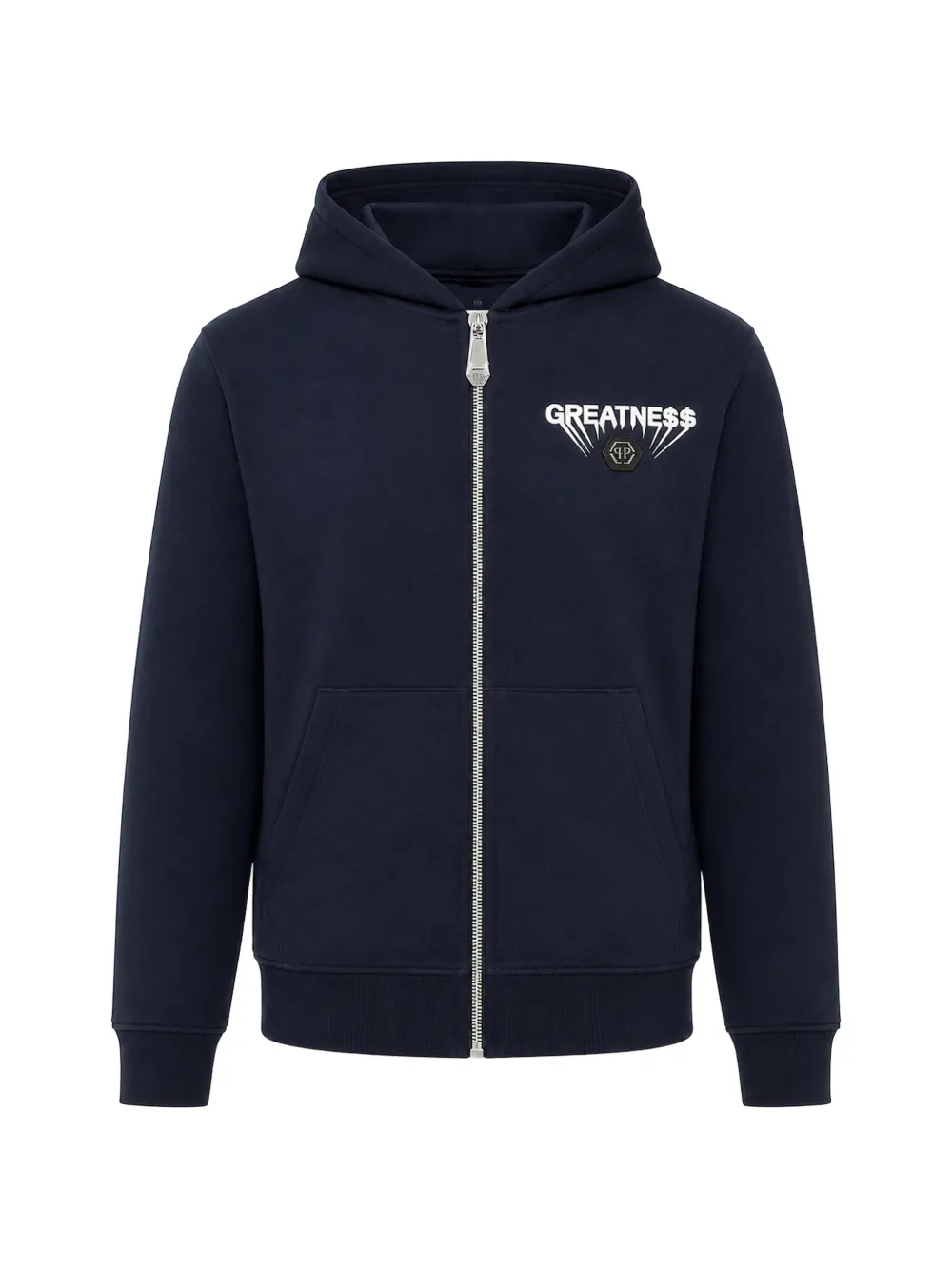 Philipp Plein fleece zip hoodie Greatness - Blu