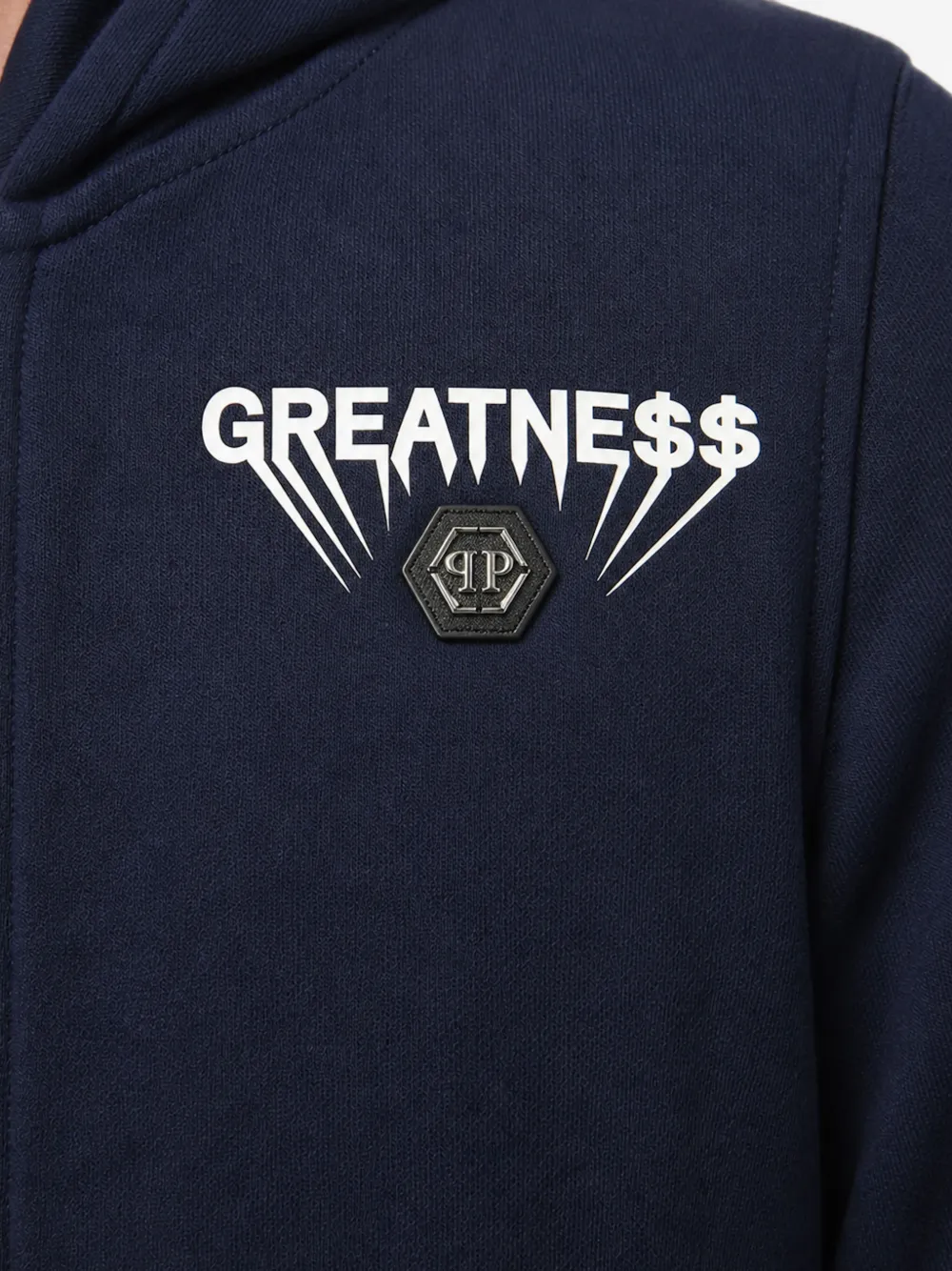 Philipp Plein Greatness fleece hoodie met rits Blauw