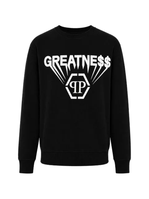 Philipp Plein printed fleece round neck sweatshirt greatness
