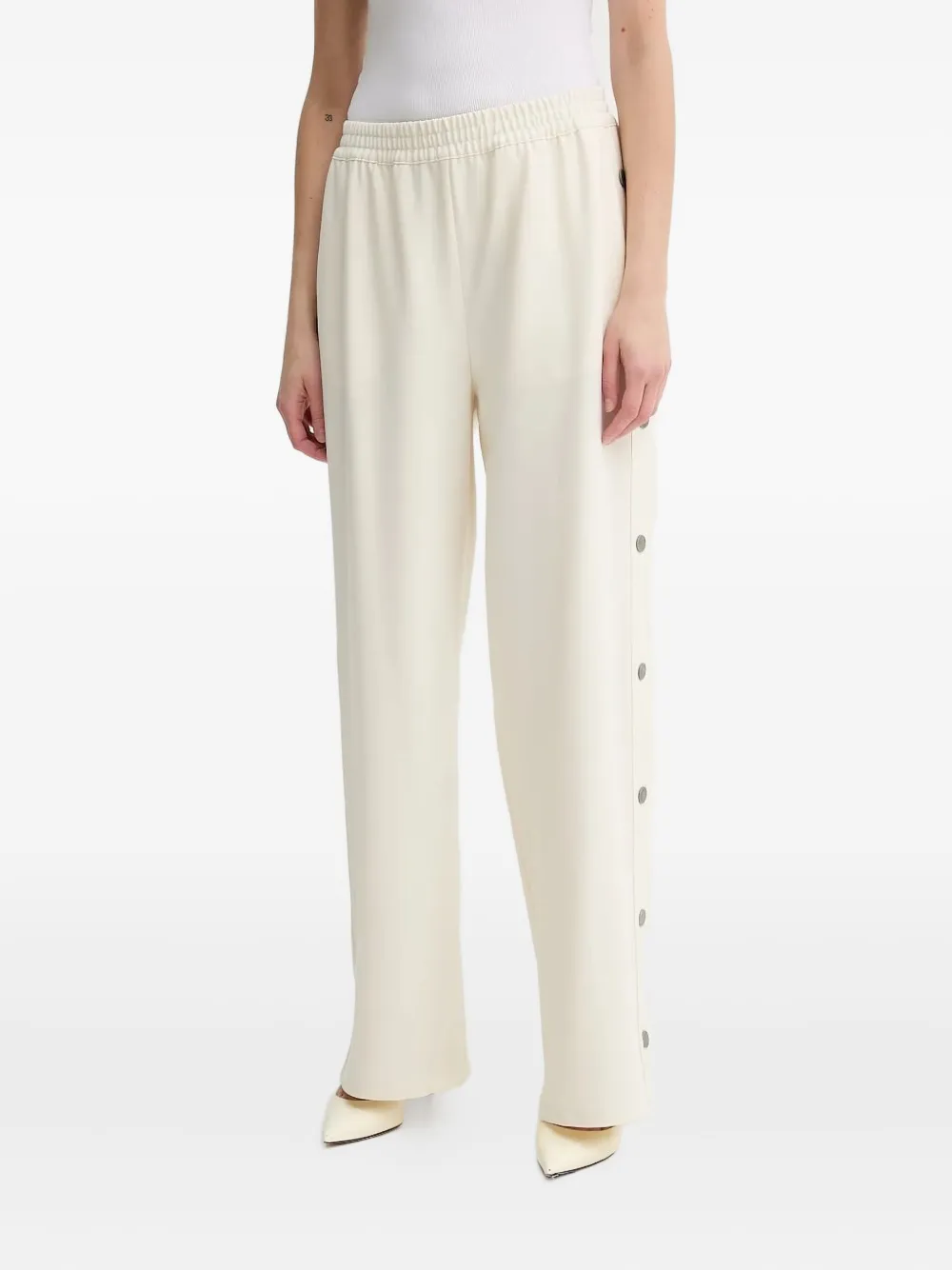 Ba&Sh Josta elastic-waist button-detail track pants Beige