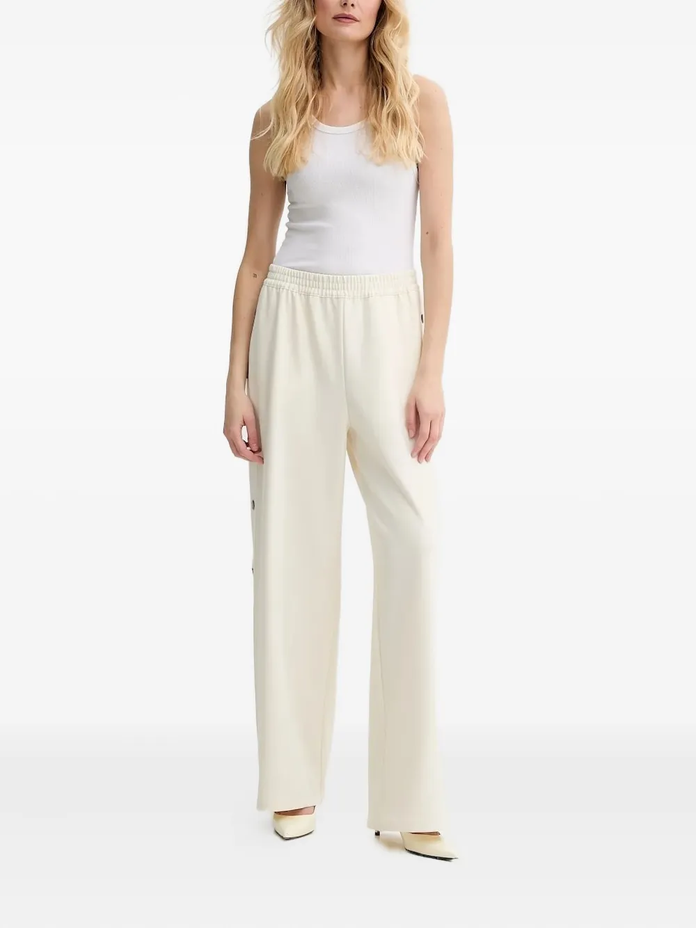 Ba&Sh Josta elastic-waist button-detail track pants Beige