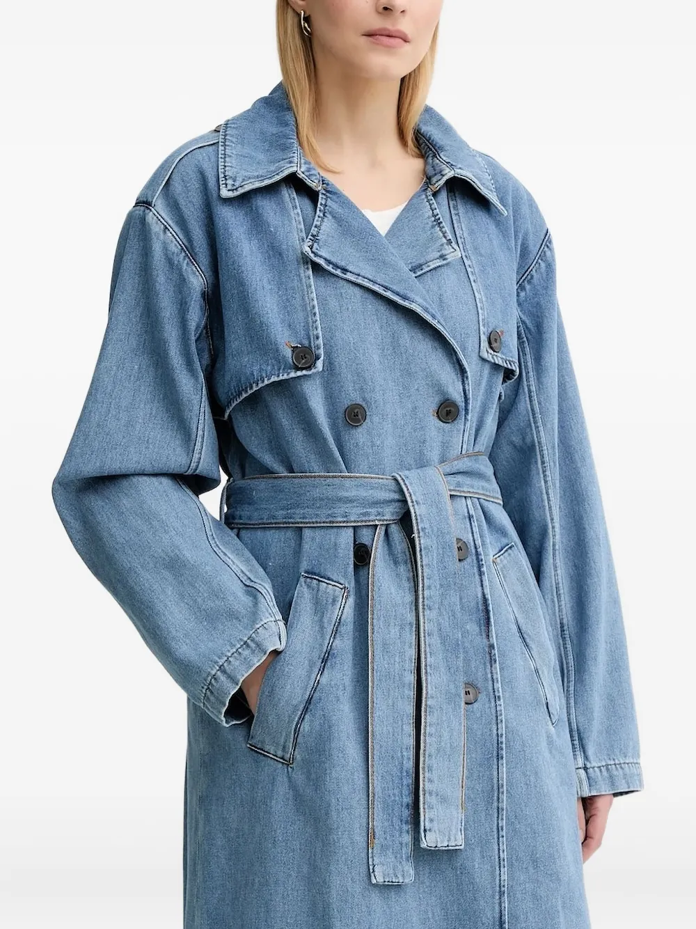 Ba&Sh Tresca denim trenchcoat Blauw