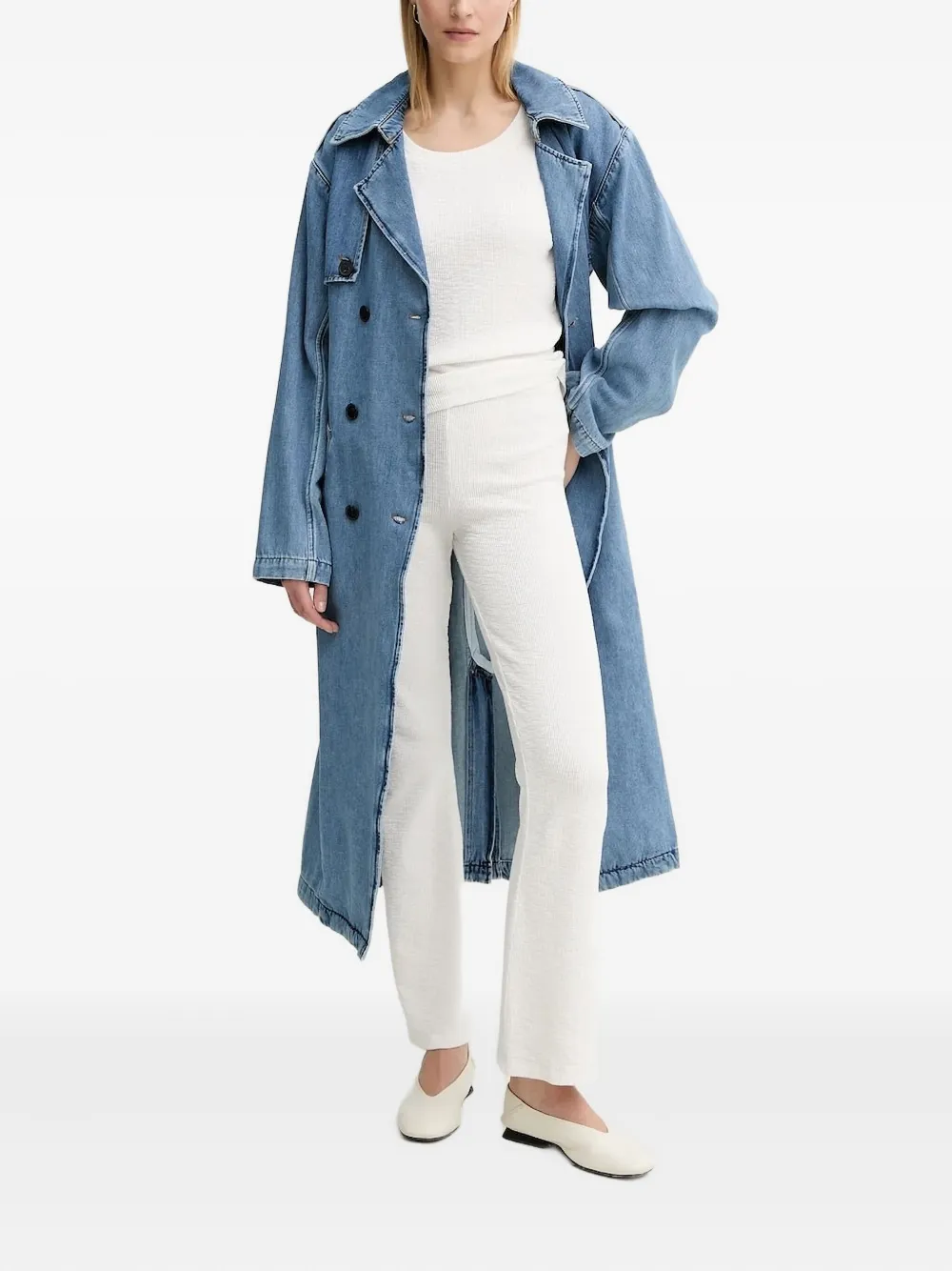 Ba&Sh Tresca denim trenchcoat Blauw