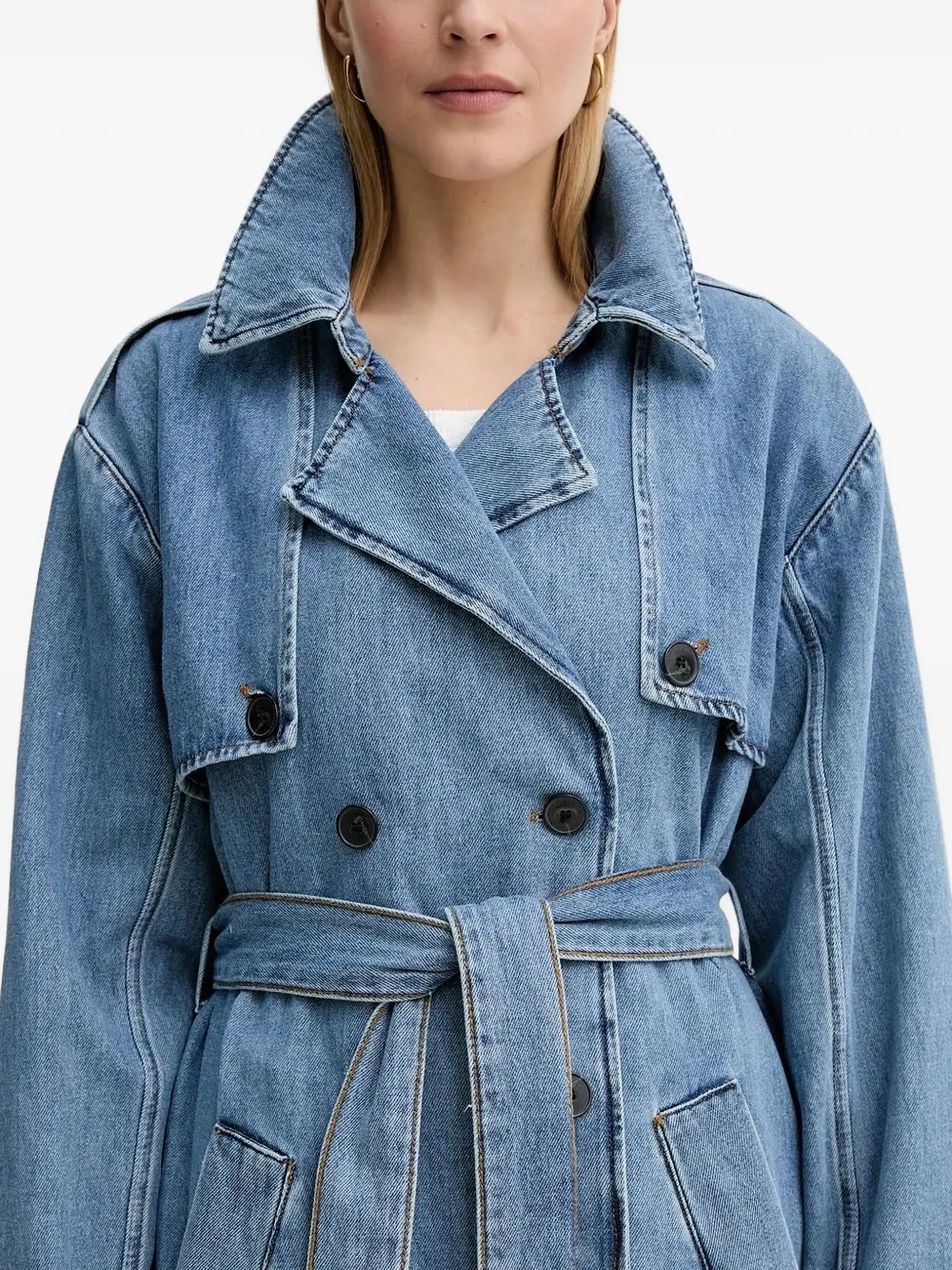 Ba&Sh Tresca denim trenchcoat Blauw